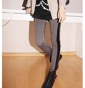 Hot Sale Feet Pants,pencil pants cotton leggings Leather stitching pantyhose boots pants Female