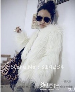 Hot sale!Female medium-long macrotrichia Faux fur coat outerwear S to XL free shipping