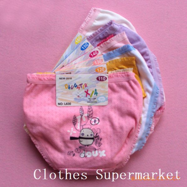 HOT SALE Free shipping EMS/DHL Children Cotton jersey Underwear Panties Baby briefs Girls Clothing 110-160cm 20pcs/lot MIX COLOR