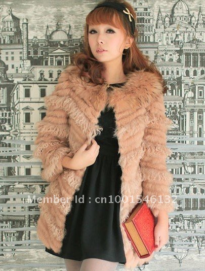 Hot Sale! G00001 Women genuine sheep fur coat with raccoon dog fur collar