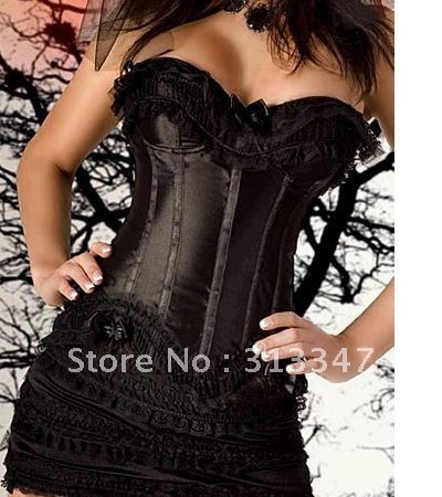 HOT sale L M XL Sexy lingerie body of thin underwear ladies corset bustier with skirt women shaper black Free shipping cs85