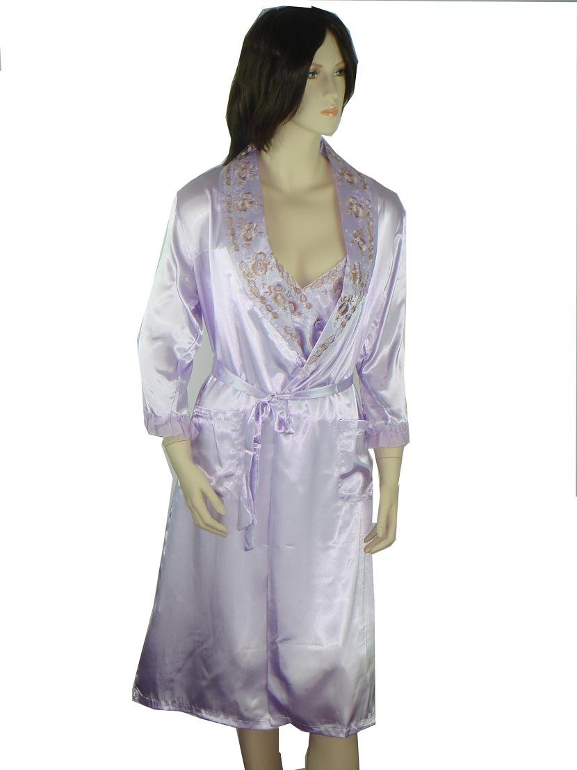 Hot Sale Light Purple   womens Luxurious Silk Satin Pyjamas Sleepwear M,L,XL,XXL