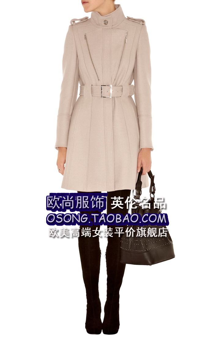 hot-sale osong Women's trench autumn and winter 2012 OL outfit perfect slim waist long-sleeve slim wool trench freeshipping