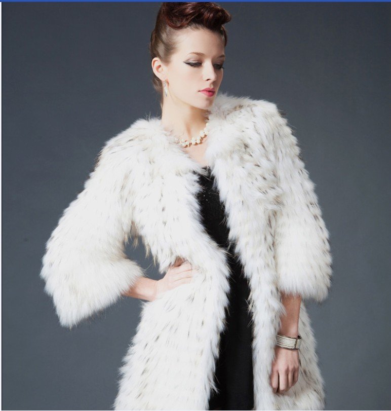 Hot Sale recoon dog fur vest  medium-long style women's fur coat O-neck casual fur garment