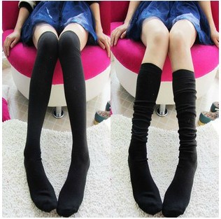 Hot Sale ! Sexy Black Thick Long Socks Over The Knee Socks Thigh High Stockings Thinner Free Shipping & Drop Shipping