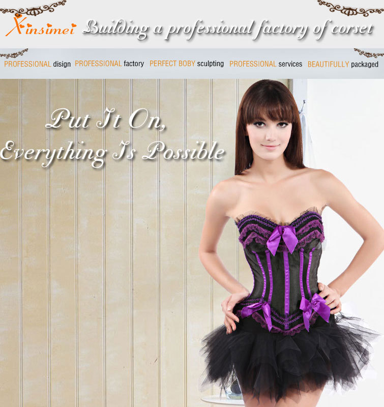 Hot Sale   ! sexy  New Item Purple  Lace  Sexy Corset  Dress