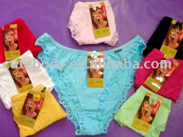 hot sale stock mixed color size ladies` briefs, lingerie