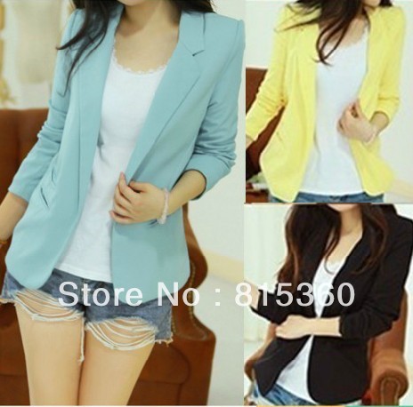 Hot Sale The New Joker Leisure Autumn Fashion Show Thin Small Candy Color Long Sleeve Jacket