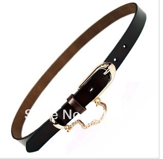 hot sale women's real leather strap chain belt casual & style free shipping