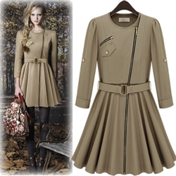 HOT SALE! [YZ007]dress-style UK fashion trench, autumn winter outerwear, coats free shipping