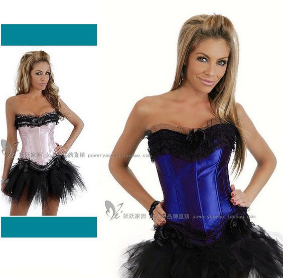 Hot salelFree shipping !best quality Women's sexy bustier/Sexy Corsets lingerie Suit/blue/SG-6046