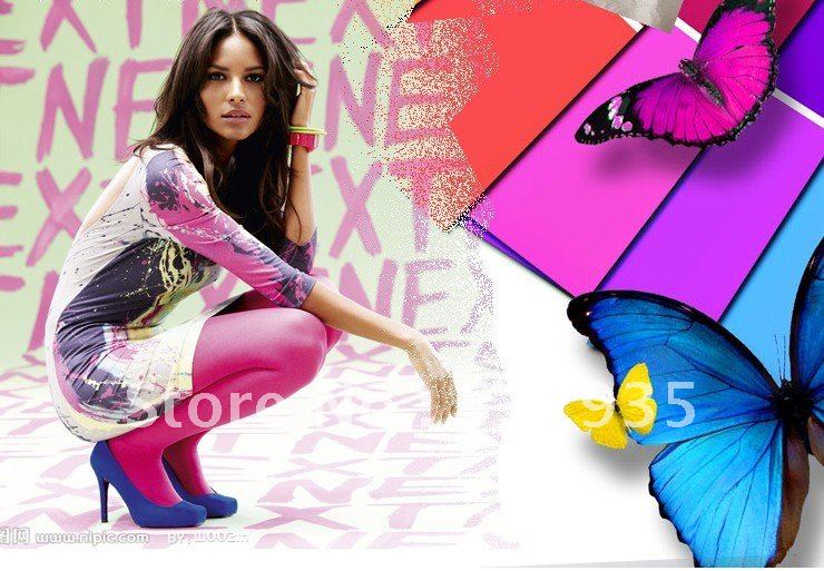 HOT SALES Autumn and Winter Colorful Candy leggings sexy Stockings Shift up conjoined twin velvet socks 6pcs/lot free shipping