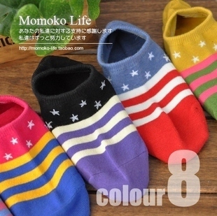 Hot Sales !Free Shipping  National Flag Navy Style Cotton Socks With  Bow / Five-pointed Star /Polka Dot   HZX0082