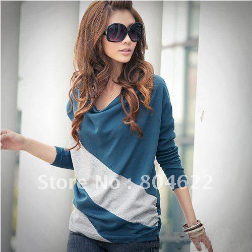 Hot sales Women's fashion shirt south korean batwing shirt ,long sleeve,Free Shipping,  AS2102