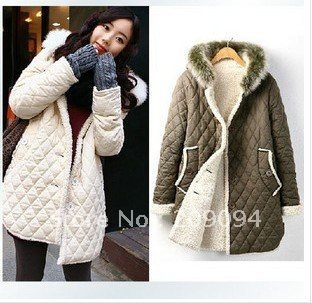 Hot sell 2011 new Fashionable Temperament Long-sleeved fur collar warm Winter Coats