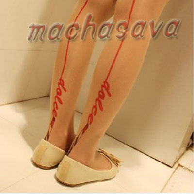 Hot Sell Lady Lipstick Transparent Tattoo Pantyhose Tights Leggings Stockings