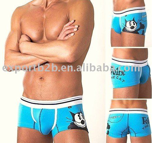 hot sell men's underwear chatoon character men's underwear (blue color)---free shipping