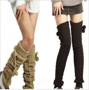 Hot sell Ms. wool piles of loose socks knee twist Leg Warmers pring autumn winter 3pair/lot