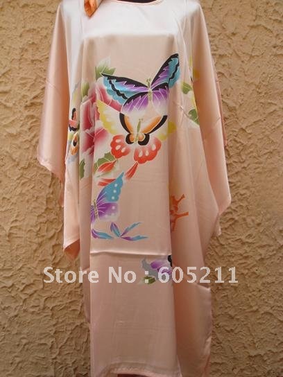 HOT SELL New Chinese Women's Silk Satin hand painting intimate&Sleep kimono robe gown Nightwear one size "LGD S4011"