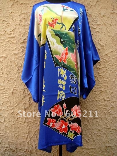 HOT SELL New Chinese Women's Silk Satin hand painting intimate&Sleep kimono robe gown Nightwear one size "LGD S4019"