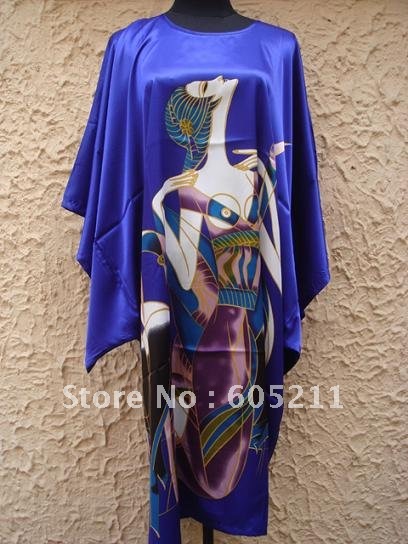 HOT SELL New Chinese Women's Silk Satin hand painting intimate&Sleep kimono robe gown Nightwear one size "LGD S4026"