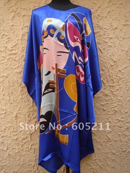 HOT SELL New Chinese Women's Silk Satin hand painting intimate&Sleep kimono robe gown Nightwear one size "LGD S4029"