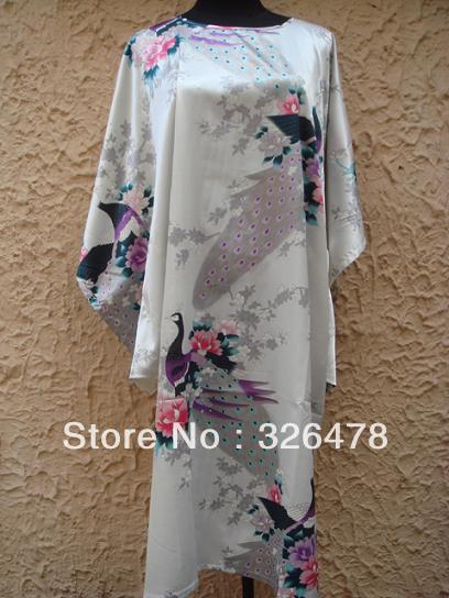 HOT SELL New Chinese Women's Silk Satin hand painting intimate&Sleep kimono robe gown Nightwear one size   S4001