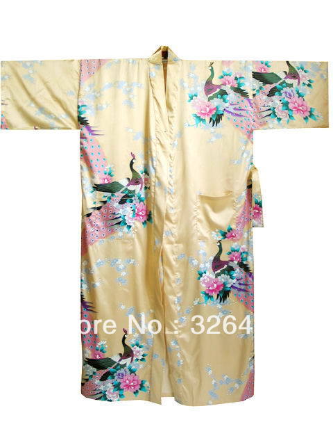 HOT SELL New Chinese Women's Silk Satin hand painting intimate&Sleep kimono robe gown Nightwear size S-3XL  S0007