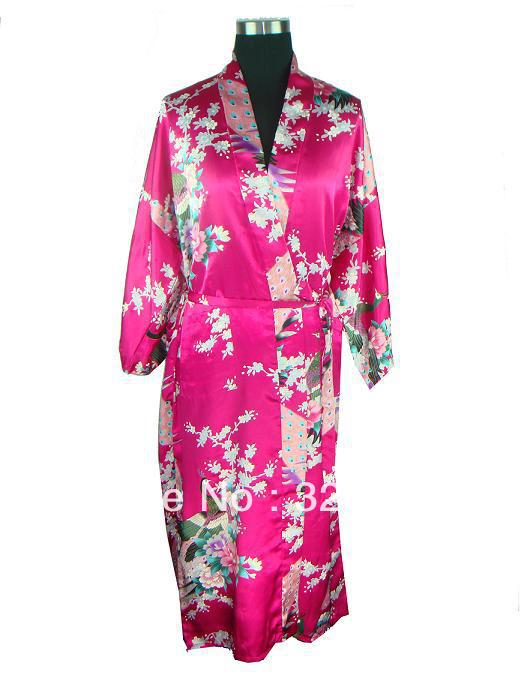 HOT SELL New Chinese Women's Silk Satin hand painting intimate&Sleep kimono robe gown Nightwear size  S-3XL S0034