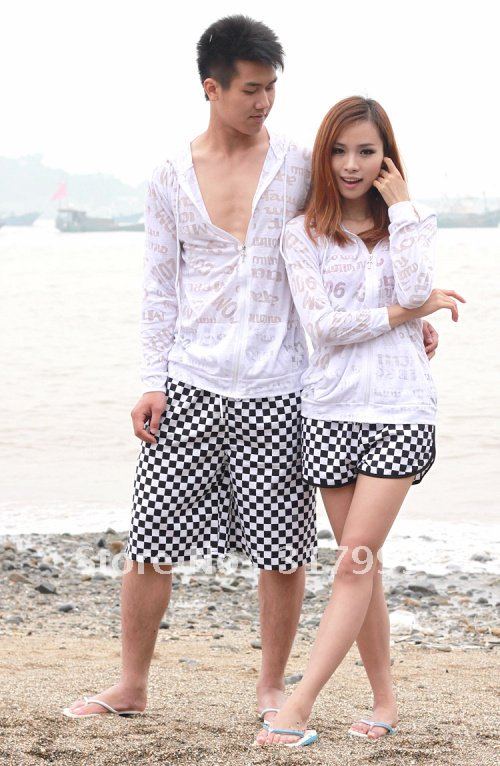 HOT SELL !!Sexy Couple beach pants Short beach wear Set B012