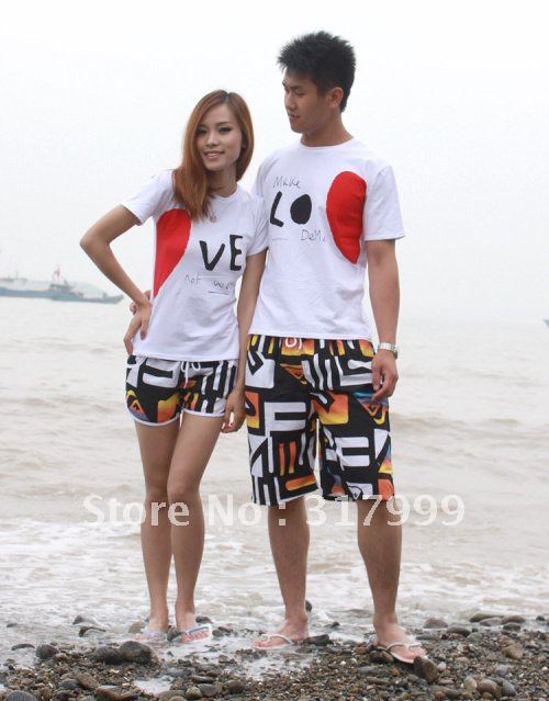 HOT SELL !!Sexy Couple beach pants Short beach wear Set B021