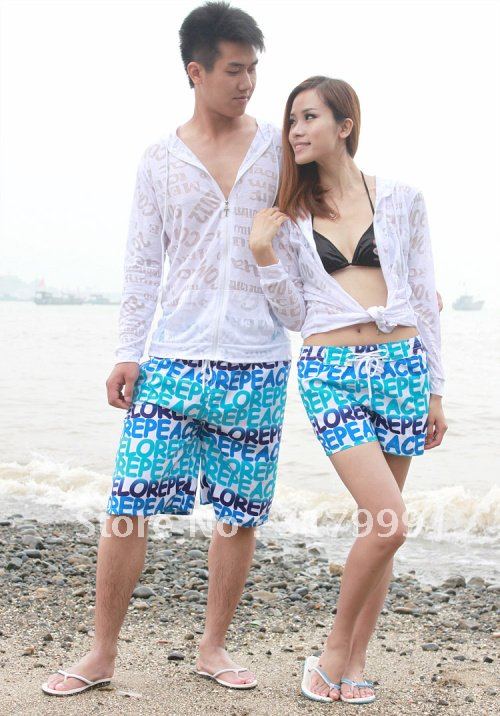 HOT SELL !!Sexy Couple beach pants Short beach wear Set B036