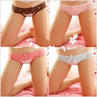 hot sell sexy lovely ladies cotton lace hip panties dot pattern underpants panty multicolor fashion style free shipping