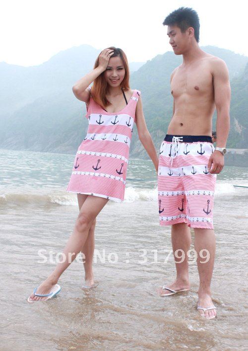 HOT SELL !!Sexy Women Pirate Style Skirt and Men's beach pants Set B011