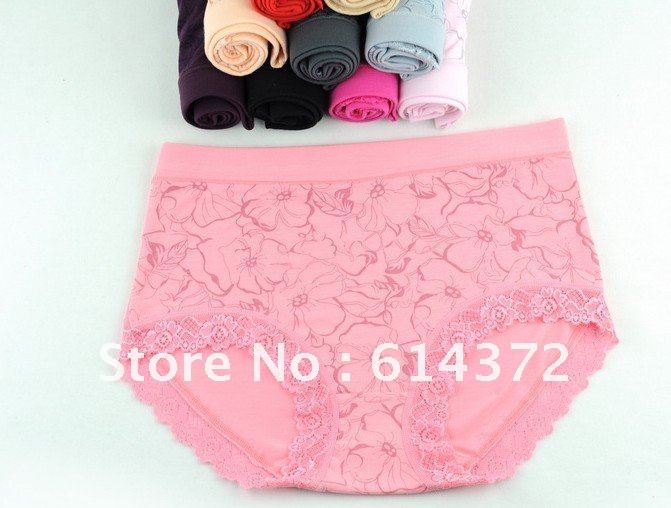 HOT seller !!! Good quality!!! High wait with lace  women's panties/underwear,12 colors to choose,free shipping