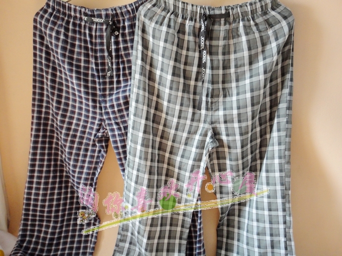 Hot-selling 100% cotton double gauze pajama pants male autumn and winter plaid 100% cotton lounge pants trousers at home pants