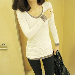 Hot-selling 2012 autumn modal long design round neck T-shirt fashion slim all-match long-sleeve basic shirt