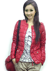 Hot-selling 2012 bags women's thin down coat motorcycle stand collar short design female outerwear