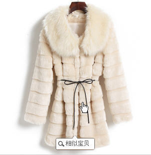 Hot-selling 2012 winter women's fur coat medium-long rex rabbit hair fur collar elegant overcoat luxury down coat M181