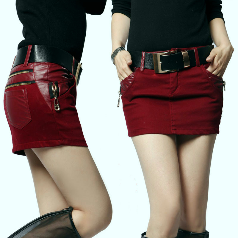 Hot-selling 2013 spring and summer new clothes fashion sexy water washed leather cotton bag skirt women's bust skirt short skirt