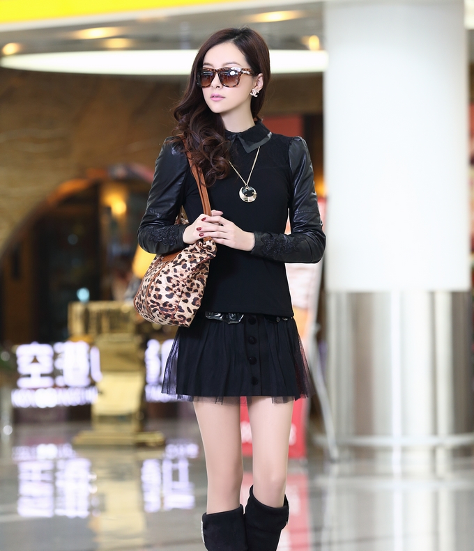 Hot Selling! 2013 spring button leather laciness women's gauze all-match shorts culottes female