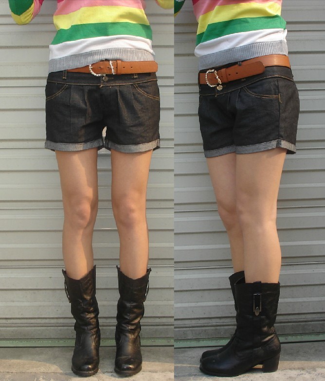 Hot-selling 2013 summer roll-up hem plus size denim shorts female loose shorts