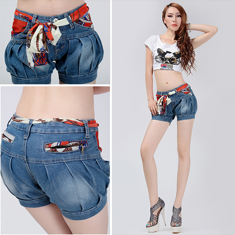 Hot-selling 2013 vintage loose lantern denim shorts female shorts