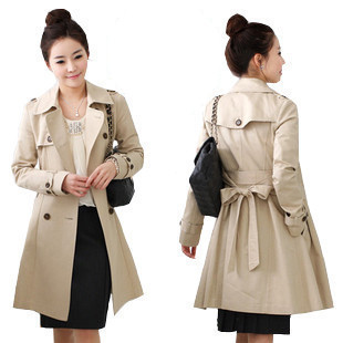 Hot-selling 2013 women's trench slanting stripe cotton long design slim women's trench overcoat - 1137