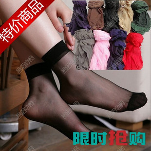 Hot-selling crystal candy color socks short stockings general ultra-thin crystal mercerizing female short socks