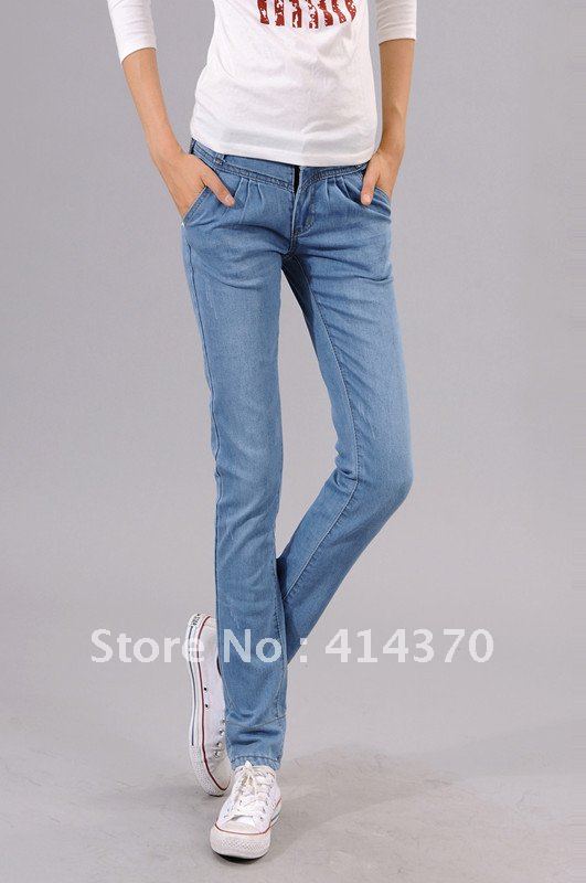 Hot selling!Free shipping new fashion trend elastic slim pencil pants skinny women's jeans trousers + Fast Delivery