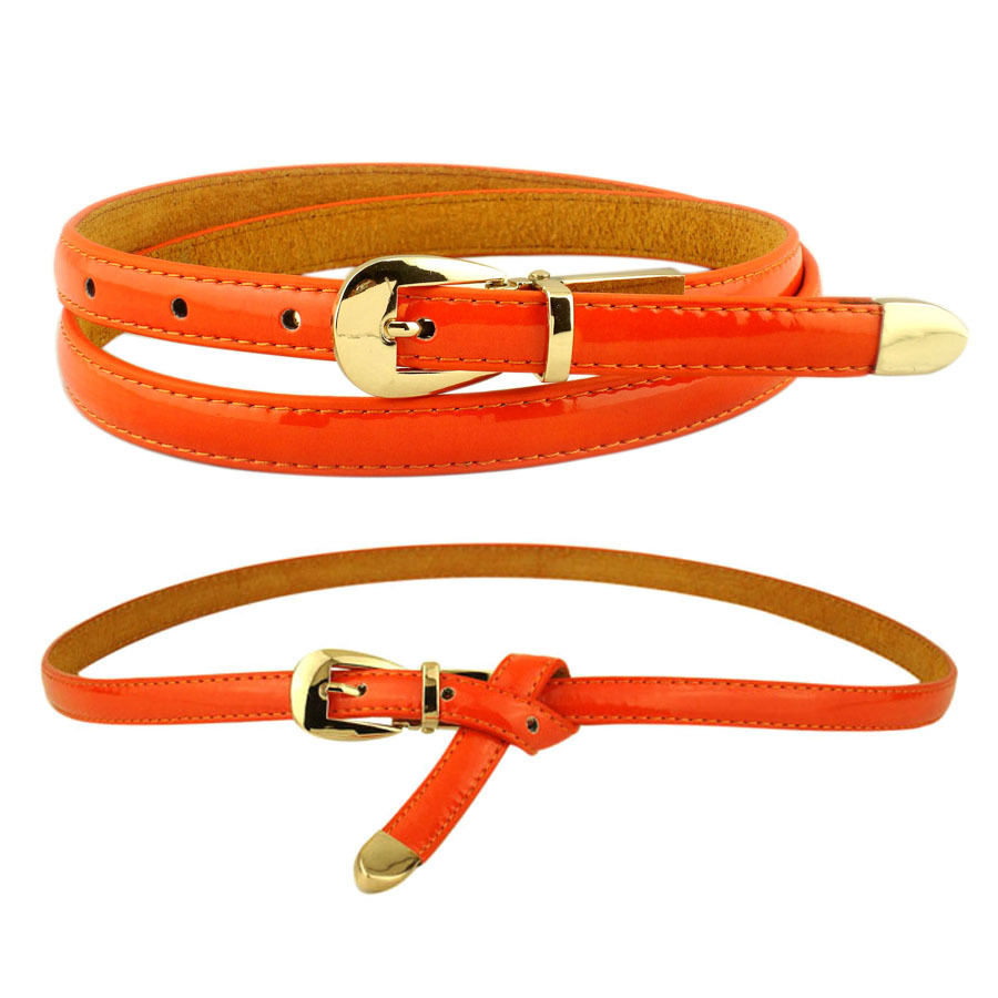 Hot-selling japanned leather patent leather genuine leather multi-colored female strap women's pin buckle belt