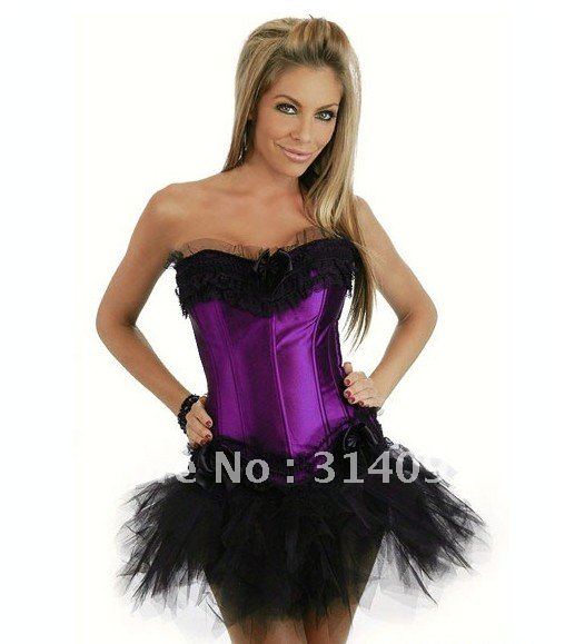 Hot selling ! ladies sexy corset 6 color Corset with Side Zipper/Mini Skirt Women's Clothes body lift shaper Sexy Lingerie 8167