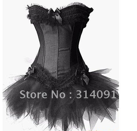 Hot selling ! ladies sexy corset Corset with Side Zipper/Mini Skirt Women's Clothes shaper sexy lingerie bustier corset 8167