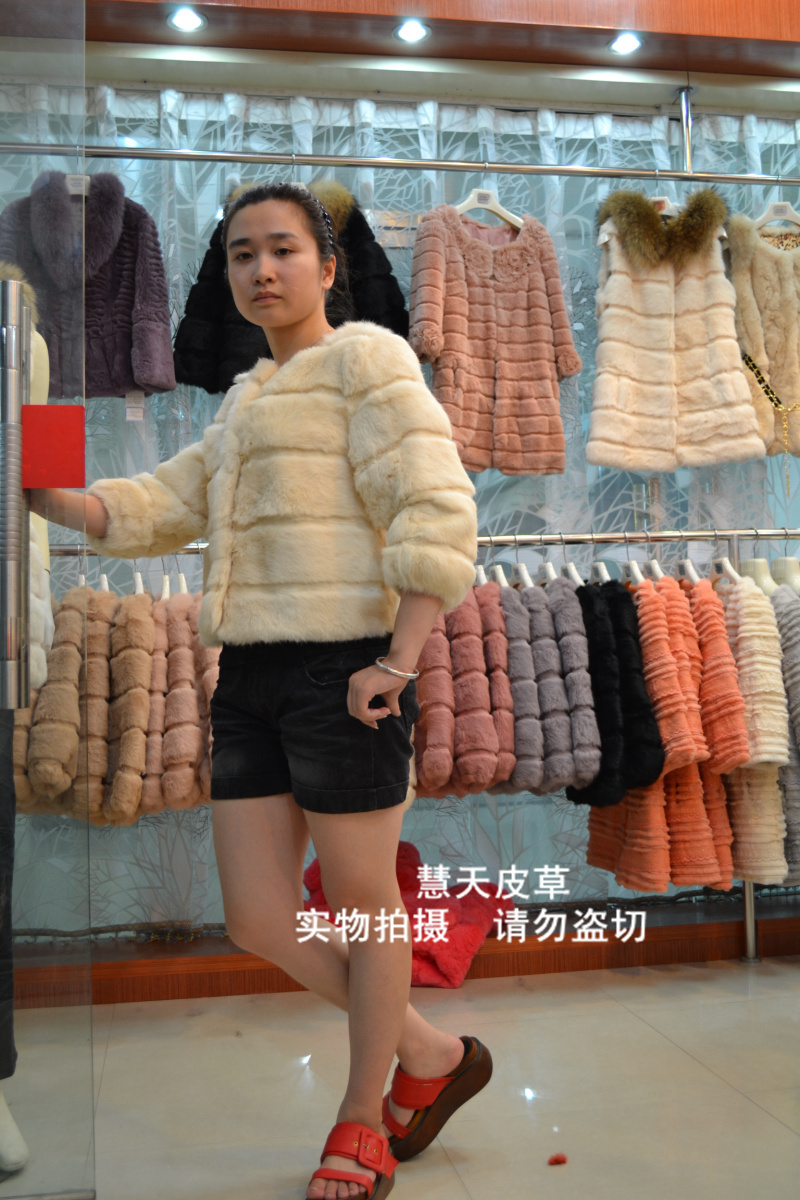 Hot-selling rabbit fur short design outerwear fur coat rabbit fur coat autumn and winter